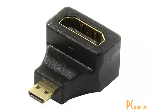 Переходник micro HDMI M to HDMI F, Smartbuy A-118 Г-образный, Черный