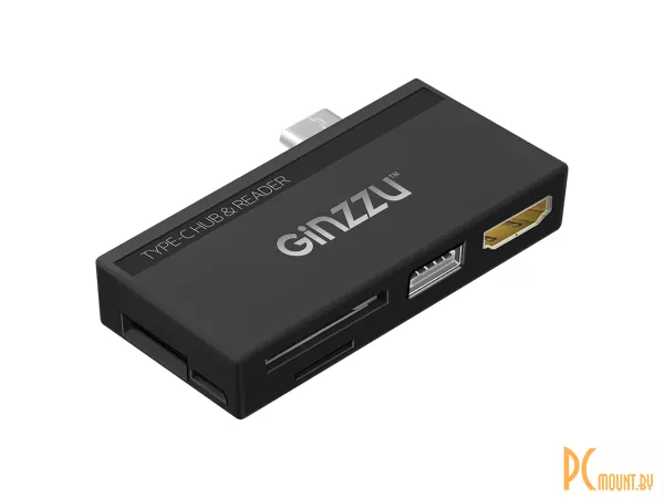 USB Хаб Type-C - карт-ридер Ginzzu GR-862UB